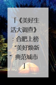 《美好生活大调查》：合肥上榜“美好焕新”典范城市