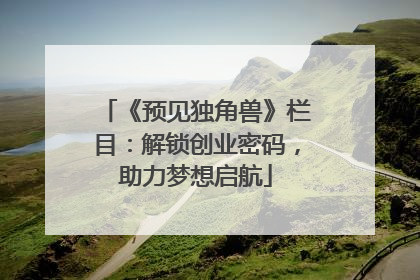《预见独角兽》栏目：解锁创业密码，助力梦想启航