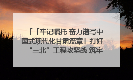 「牢记嘱托 奋力谱写中国式现代化甘肃篇章」打好“三北”工程攻坚战 筑牢国家西部生态安全屏障