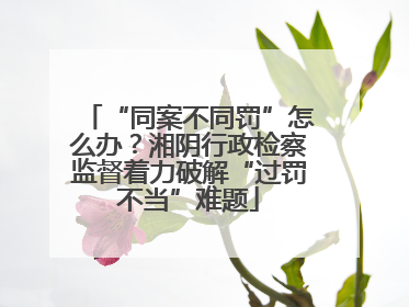 “同案不同罚”怎么办？湘阴行政检察监督着力破解“过罚不当”难题