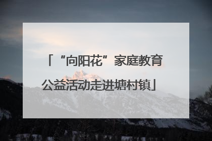 “向阳花”家庭教育公益活动走进塘村镇