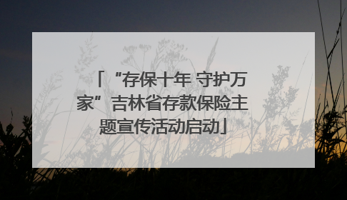 “存保十年 守护万家”吉林省存款保险主题宣传活动启动
