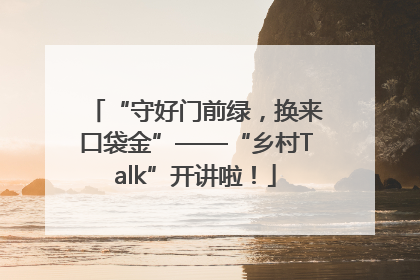 “守好门前绿，换来口袋金”——“乡村Talk”开讲啦！
