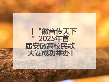 “徽音传天下”2025年首届安徽高校民歌大赛成功举办