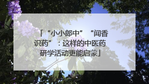 “小小郎中”“闻香识药”：这样的中医药研学活动更能启蒙