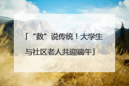“数”说传统！大学生与社区老人共迎端午