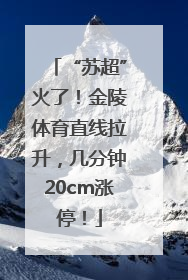 “苏超”火了！金陵体育直线拉升，几分钟20cm涨停！