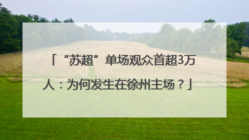“苏超”单场观众首超3万人：为何发生在徐州主场？