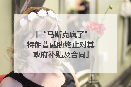 “马斯克疯了” 特朗普威胁终止对其政府补贴及合同