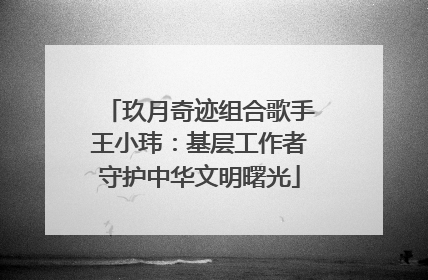 玖月奇迹组合歌手王小玮：基层工作者守护中华文明曙光