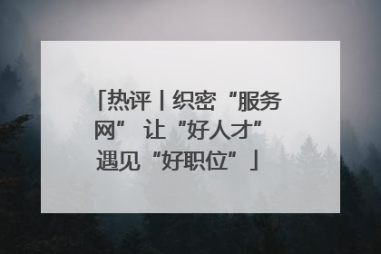 热评丨织密“服务网” 让“好人才”遇见“好职位”