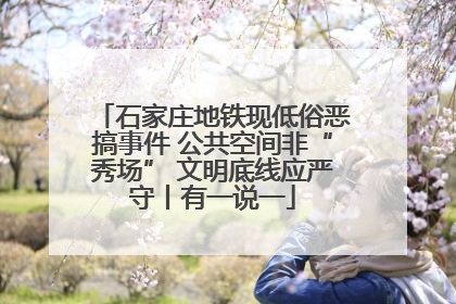 石家庄地铁现低俗恶搞事件 公共空间非“秀场” 文明底线应严守丨有一说一