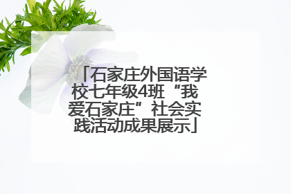 石家庄外国语学校七年级4班“我爱石家庄”社会实践活动成果展示