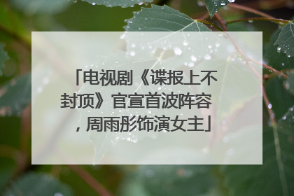 电视剧《谍报上不封顶》官宣首波阵容，周雨彤饰演女主