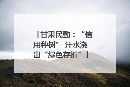 甘肃民勤：“信用种树” 汗水浇出“绿色存折”