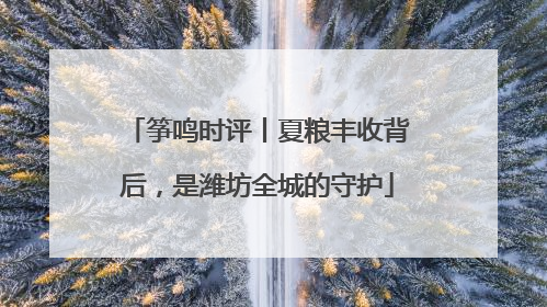 筝鸣时评丨夏粮丰收背后，是潍坊全城的守护