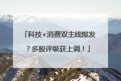 科技+消费双主线爆发？多股评级获上调！