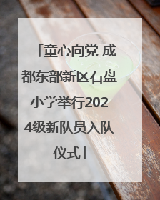 童心向党 成都东部新区石盘小学举行2024级新队员入队仪式