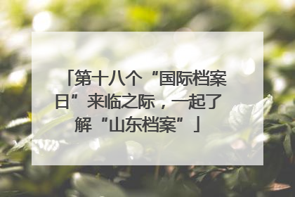 第十八个“国际档案日”来临之际，一起了解“山东档案”