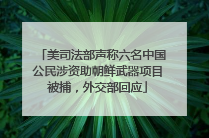 美司法部声称六名中国公民涉资助朝鲜武器项目被捕，外交部回应