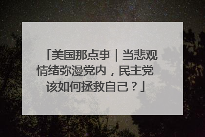 美国那点事｜当悲观情绪弥漫党内，民主党该如何拯救自己？