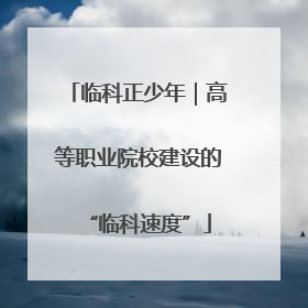 临科正少年｜高等职业院校建设的“临科速度”