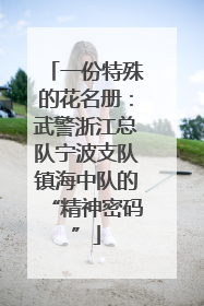 一份特殊的花名册：武警浙江总队宁波支队镇海中队的“精神密码”