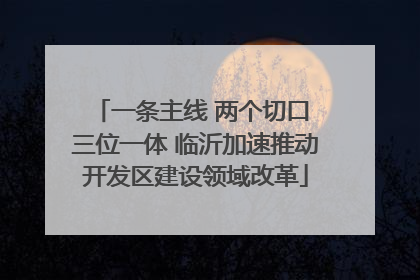 一条主线 两个切口 三位一体 临沂加速推动开发区建设领域改革