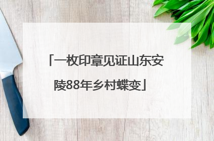 一枚印章见证山东安陵88年乡村蝶变