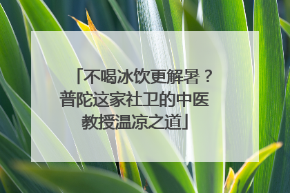 不喝冰饮更解暑？普陀这家社卫的中医教授温凉之道