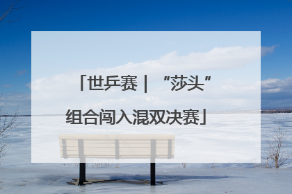 世乒赛｜“莎头”组合闯入混双决赛
