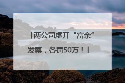 两公司虚开“富余”发票，各罚50万！