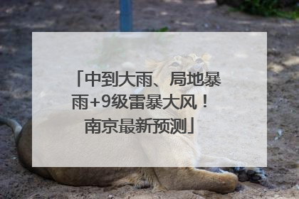 中到大雨、局地暴雨+9级雷暴大风！南京最新预测