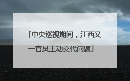 中央巡视期间，江西又一官员主动交代问题