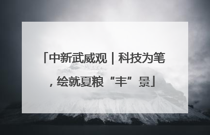中新武威观｜科技为笔，绘就夏粮“丰”景
