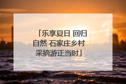 乐享夏日 回归自然 石家庄乡村采摘游正当时