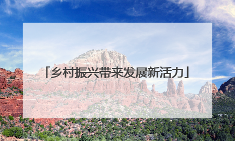 乡村振兴带来发展新活力