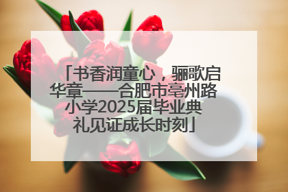 书香润童心，骊歌启华章——合肥市亳州路小学2025届毕业典礼见证成长时刻