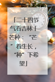 二十四节气看吉林丨芒种：“芒”着生长，“种”下希望
