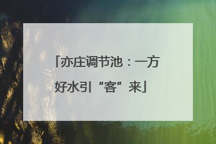亦庄调节池：一方好水引“客”来