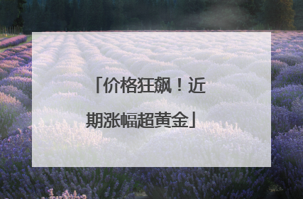 价格狂飙！近期涨幅超黄金