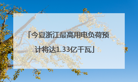 今夏浙江最高用电负荷预计将达1.33亿千瓦