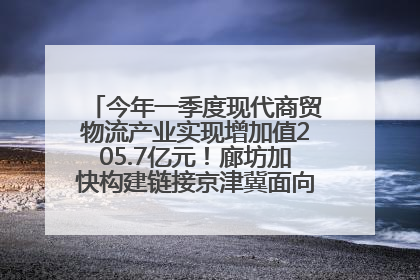 今年一季度现代商贸物流产业实现增加值205.7亿元！廊坊加快构建链接京津冀面向全世界的物流通道
