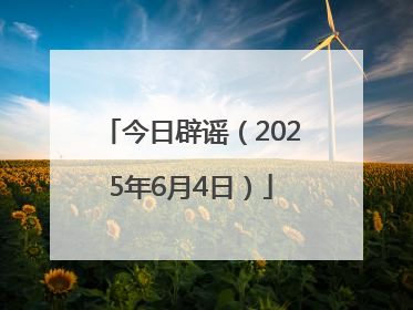今日辟谣（2025年6月4日）