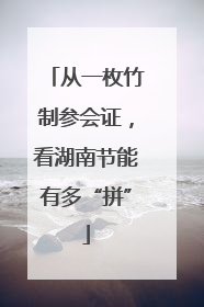 从一枚竹制参会证，看湖南节能有多“拼”