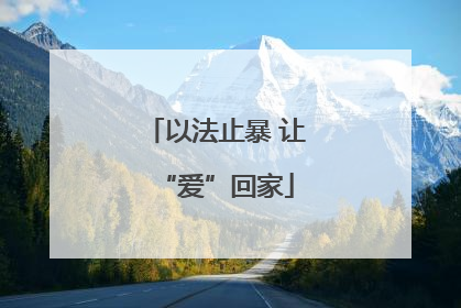 以法止暴 让“爱”回家