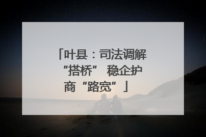 叶县：司法调解“搭桥” 稳企护商“路宽”