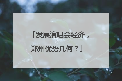 发展演唱会经济，郑州优势几何？