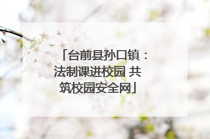 台前县孙口镇：法制课进校园 共筑校园安全网