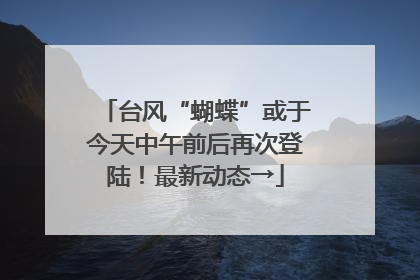台风“蝴蝶”或于今天中午前后再次登陆！最新动态→